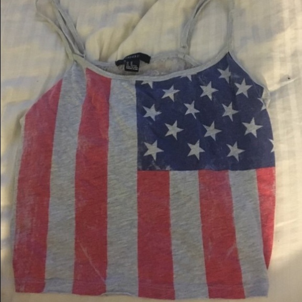 American flag lace crop top